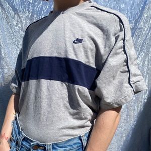 Vintage gray and navy blue shirt